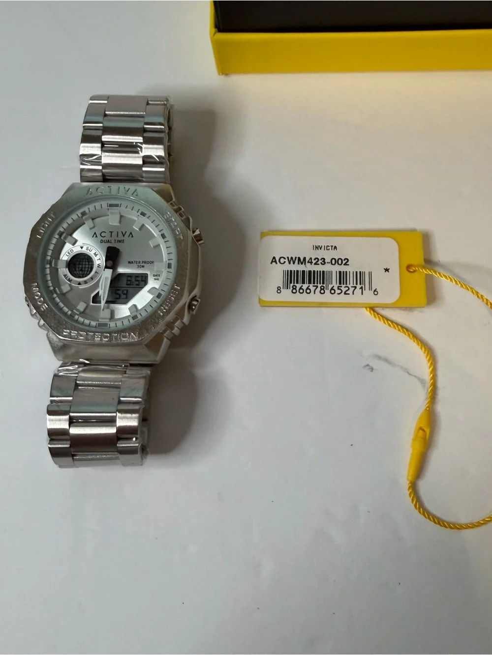 Activa x Invicta watch Dual Time Silver Men's Watch